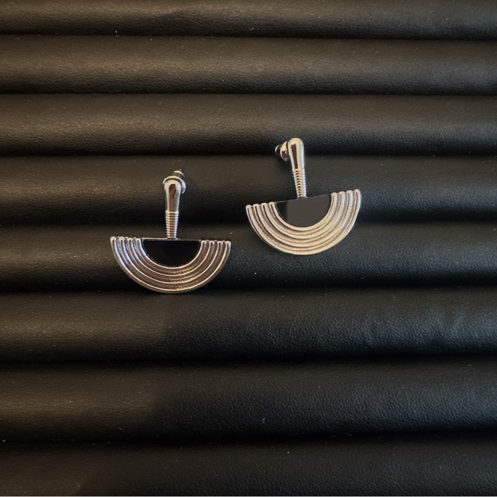 Women’s Silver Half Moon Stud Earrings Minimalist Everyday Jewelry